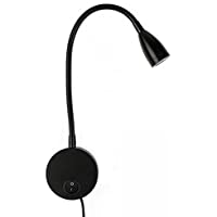 lámpara de lectura-LED con Luz de lectura de pared de cuello de ganso de aluminio para oficina de dormitorio blanco…